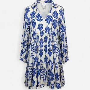 Japna Printed Tiered Dress Women’s Medium Boho Cottagecore Midi